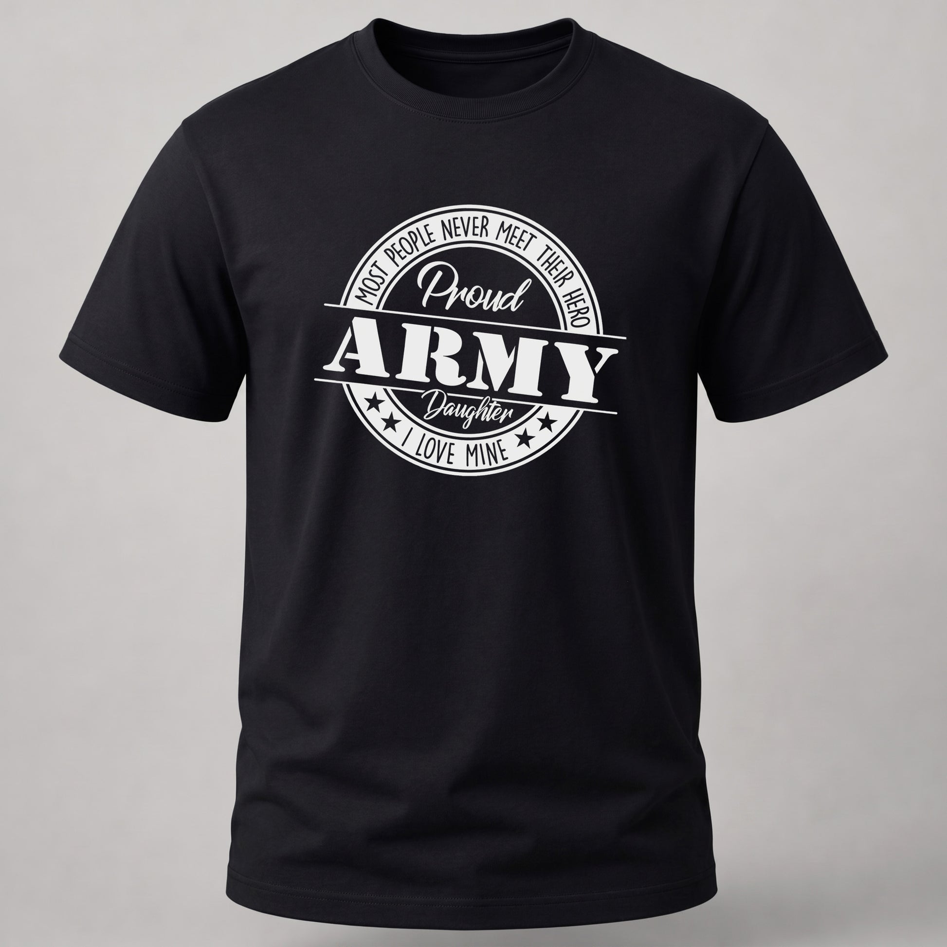 Proud Army Daughter Badge Black