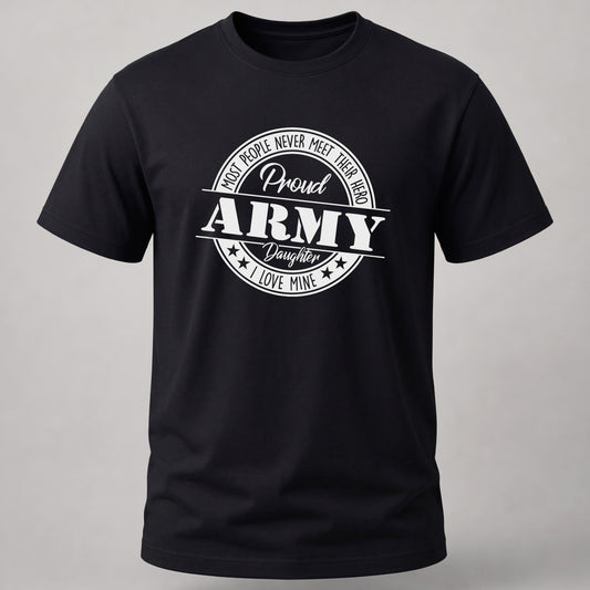 Proud Army Daughter Badge Black