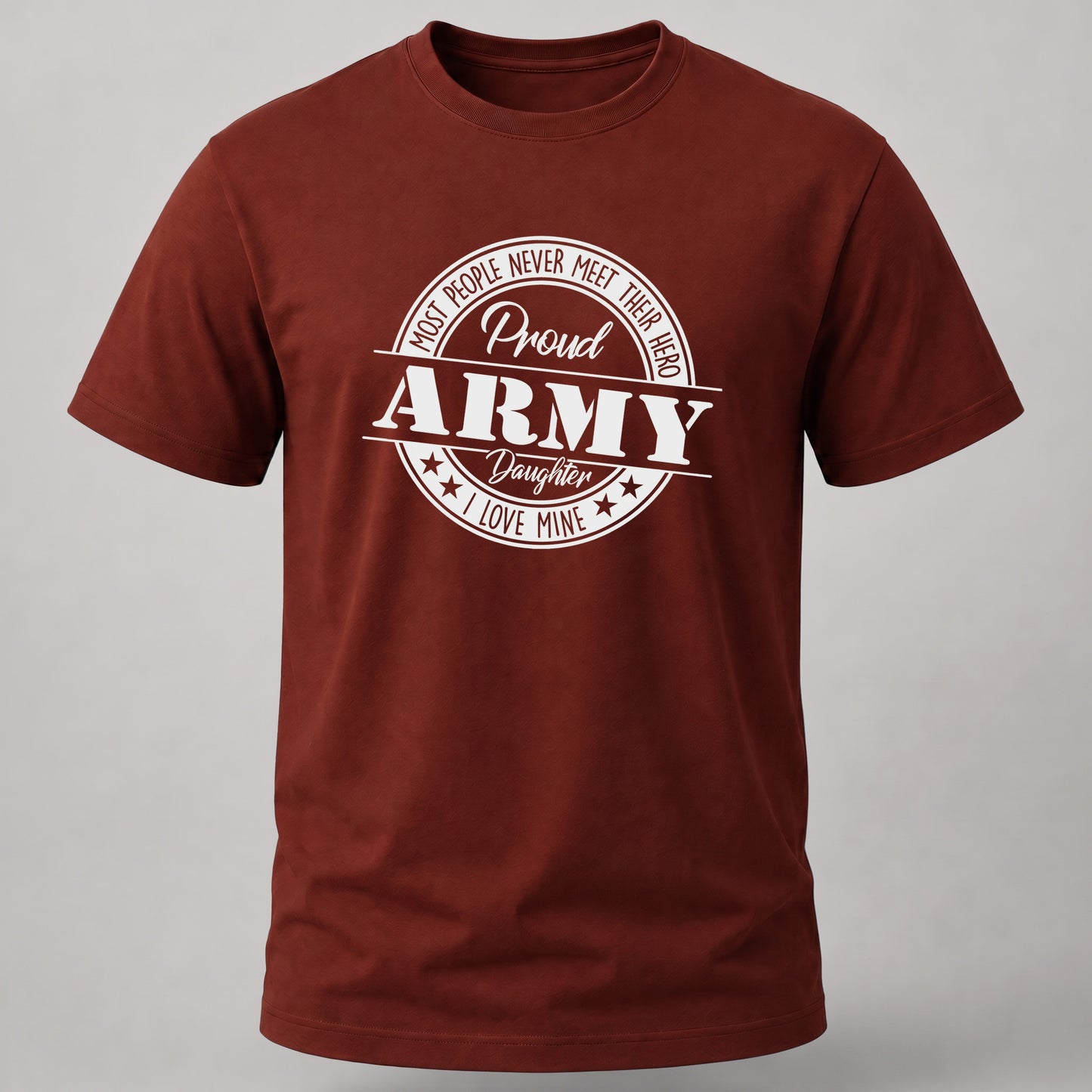 Proud Army Daughter Badge Brick Red