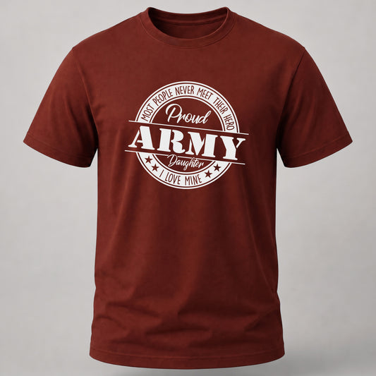 Proud Army Daughter Badge Brick Red
