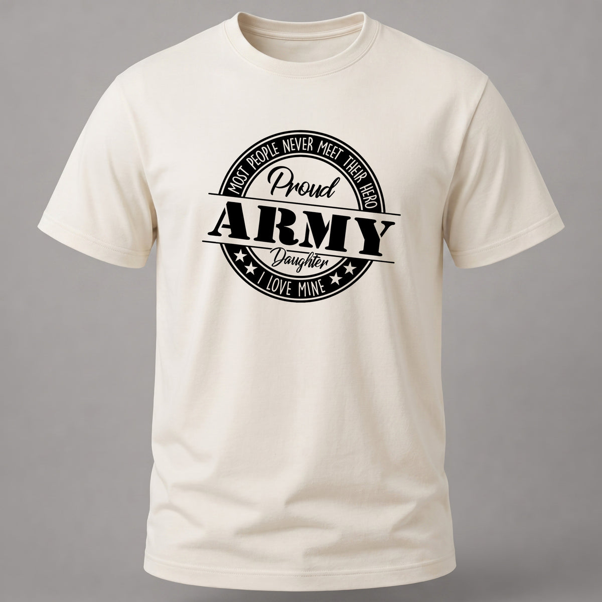 Proud Army Daughter Tee Off White