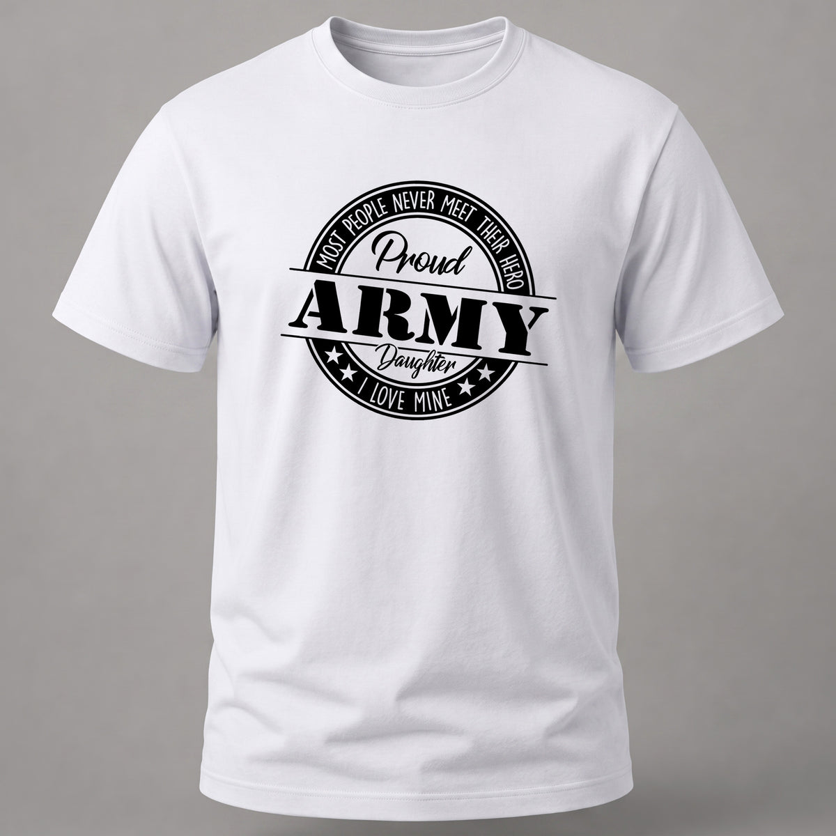 Proud Army Daughter Tee White