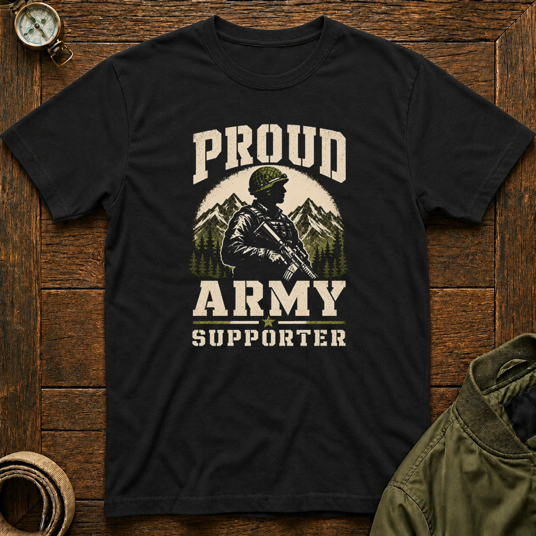 Proud Army Supporter Black