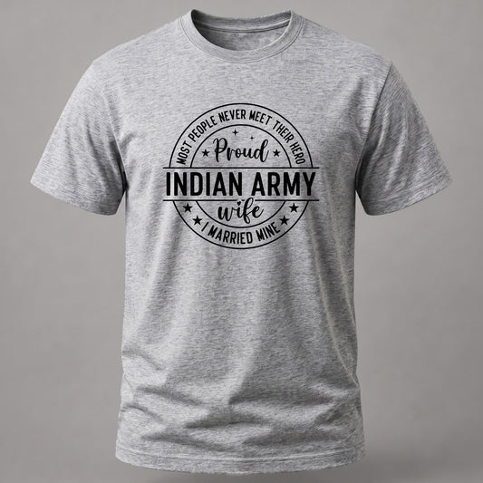 Proud Indian Army Wife Grey Melange