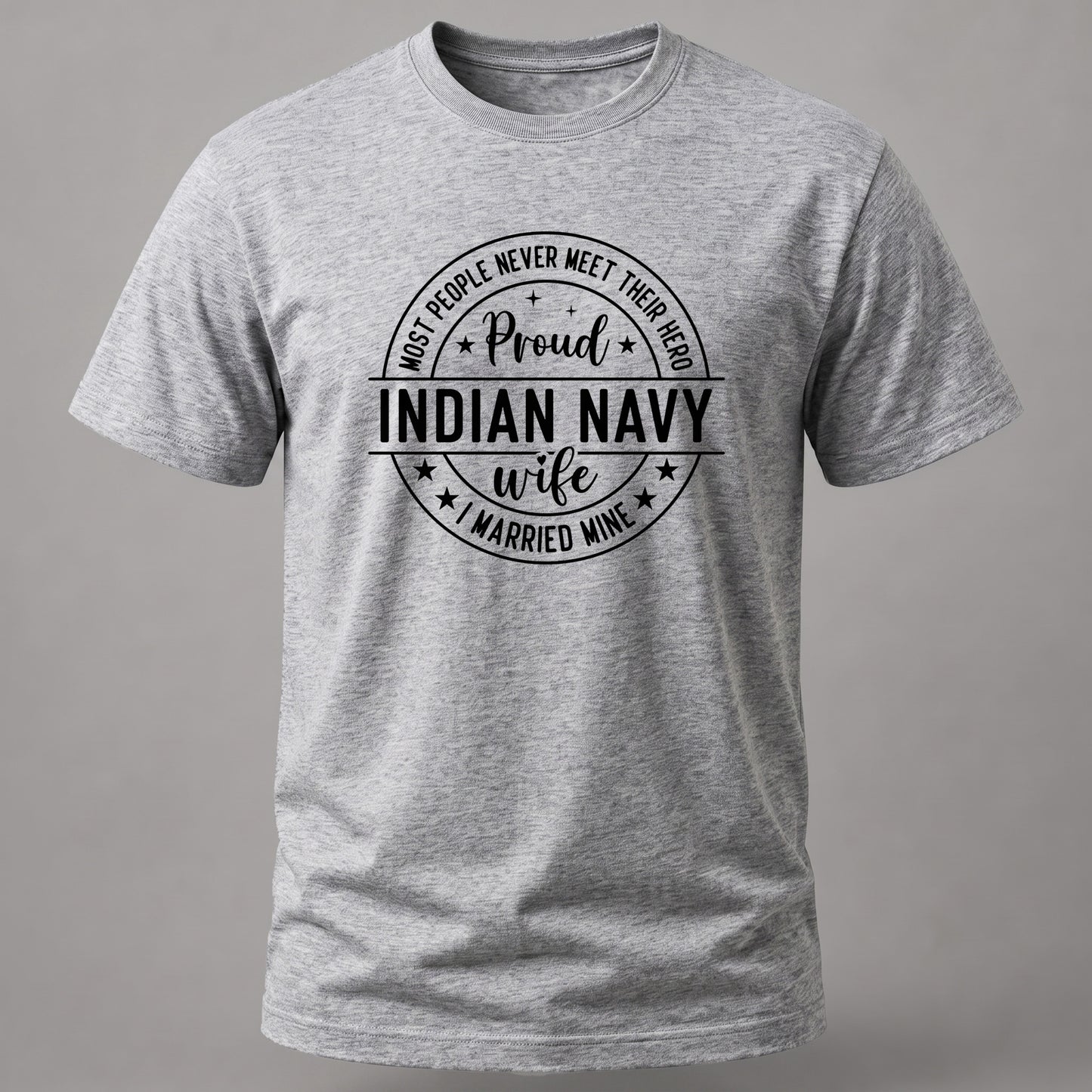 Proud Indian Navy Wife Grey Melange