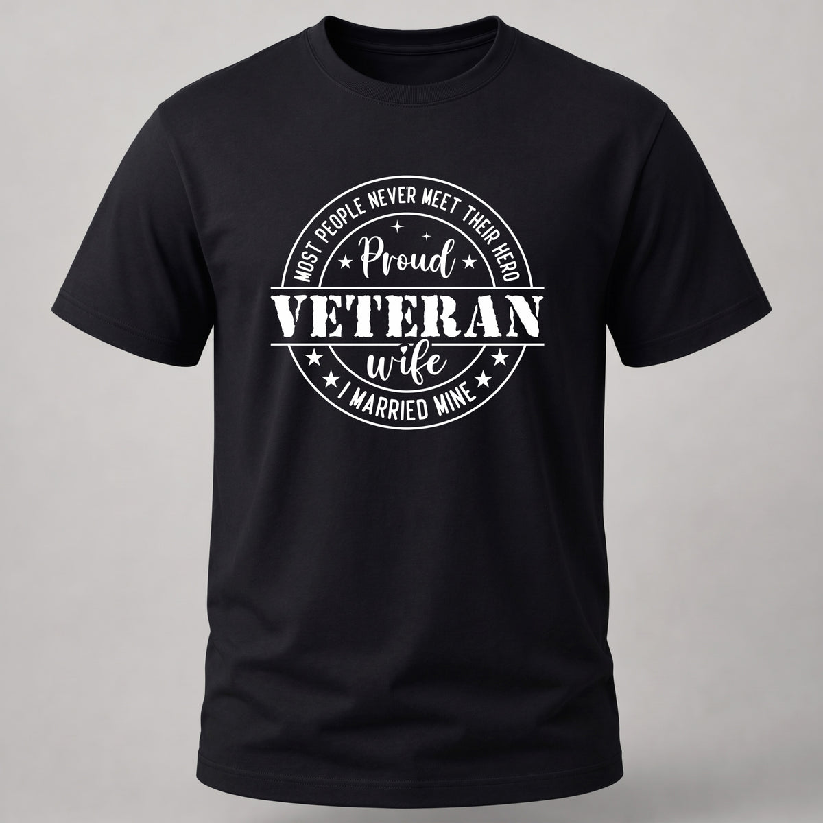 Proud Veteran Wife Black