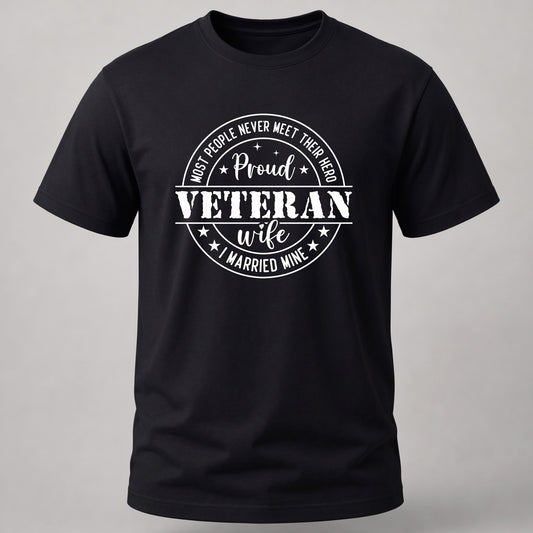 Proud Veteran Wife Black