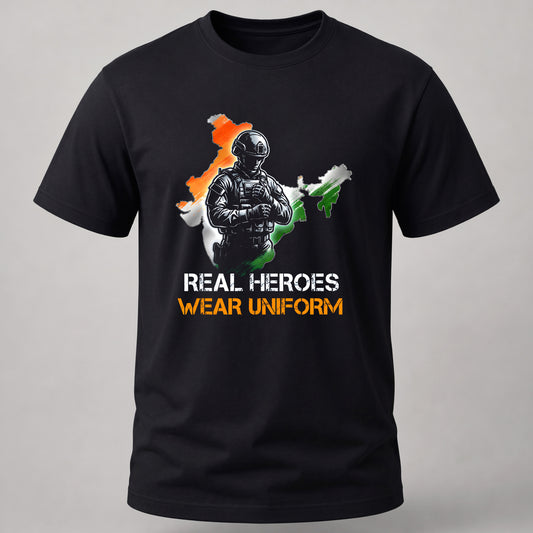 Real Heroes Wear Uniform Black