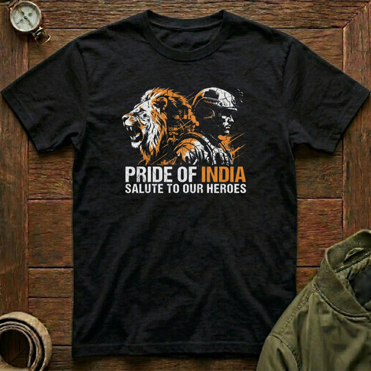 Salute Our Heroes Black Indian Army T-shirt