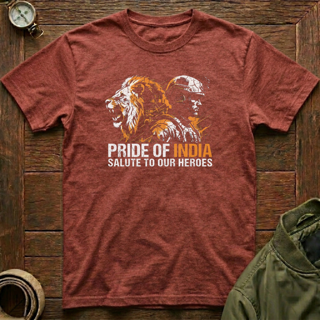 Salute Our Heroes Brown Indian Army T-shirt - view 2