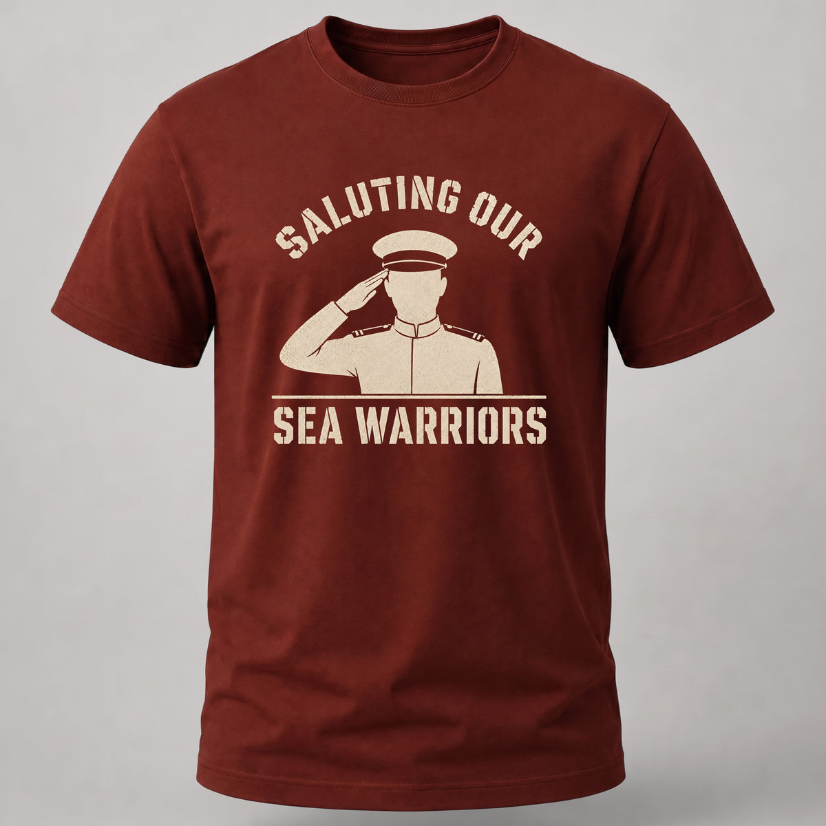 Saluting Our Sea Warriors Brick Red
