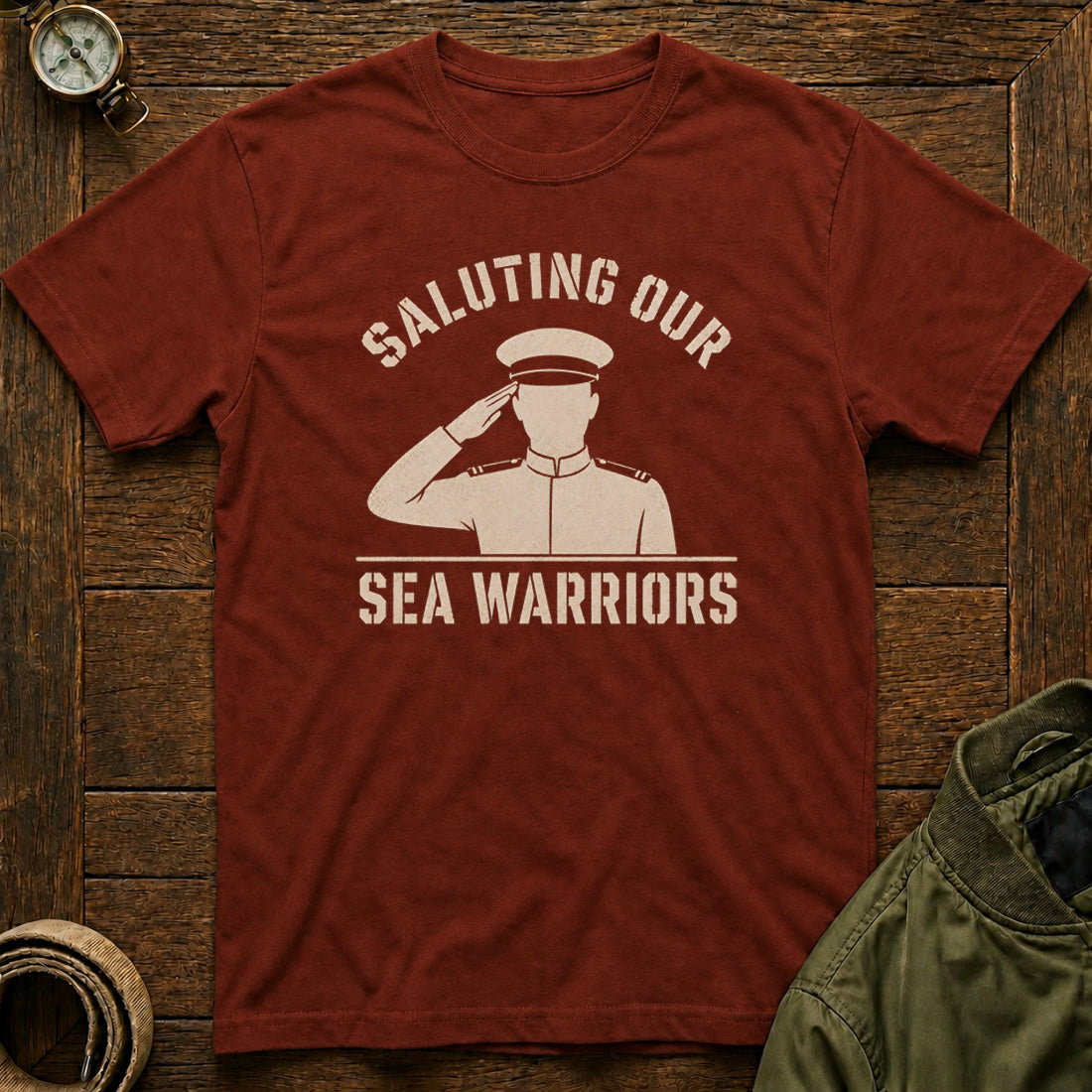 Saluting Our Sea Warriors Brick Red