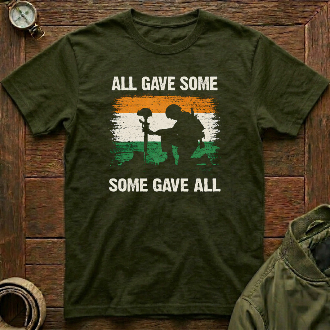 Some Gave All T-shirt Olive Green Indian Army - view 4
