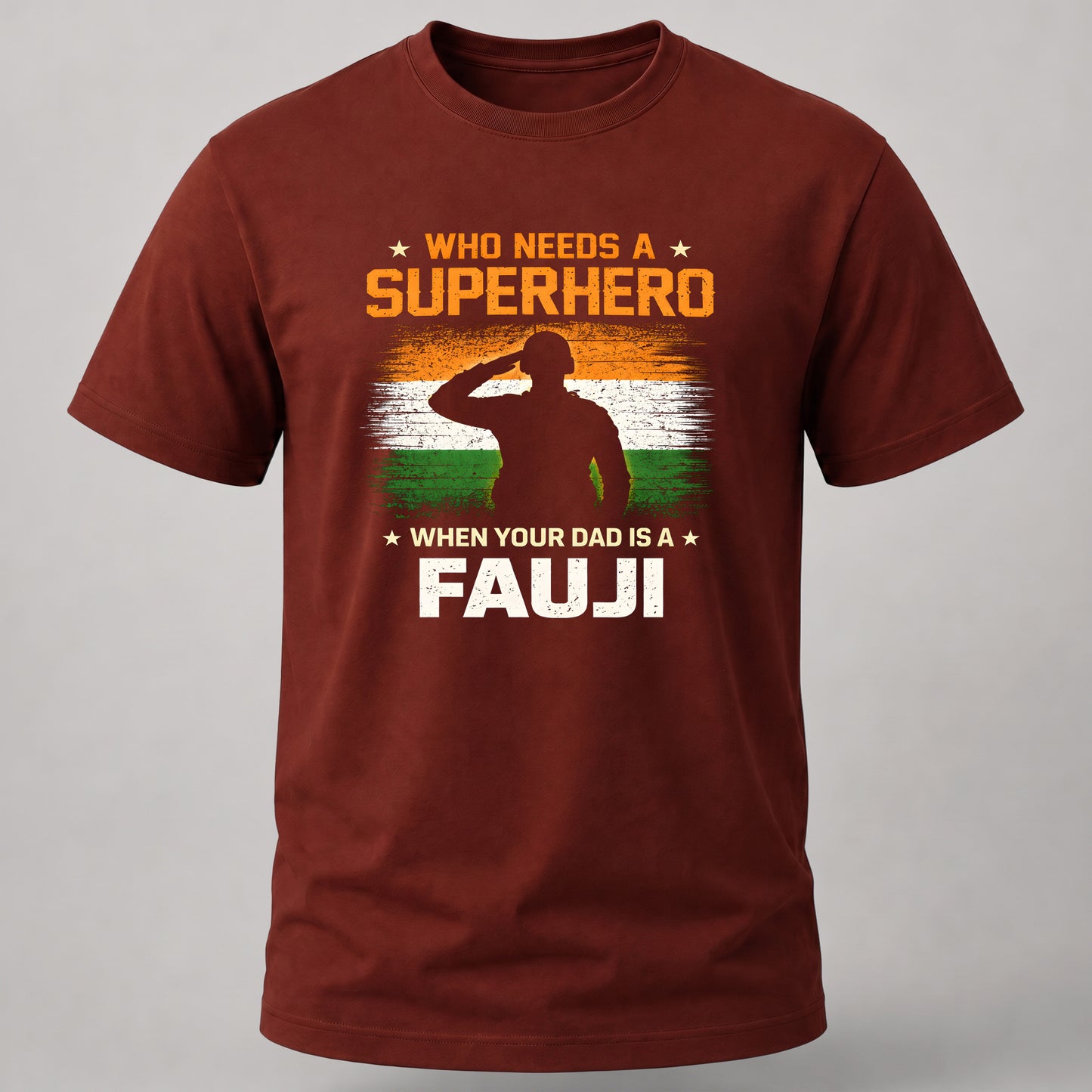 Superhero Fauji Dad Brick Red
