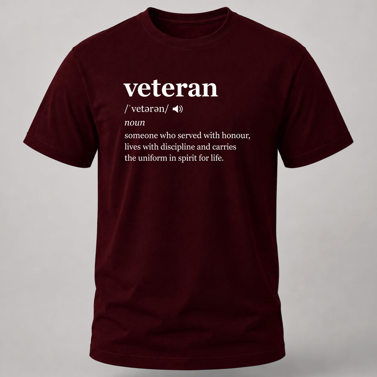 Veteran Dictionary T-shirt Maroon