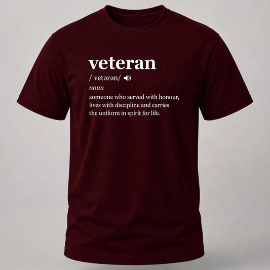 Veteran Dictionary T-shirt Maroon