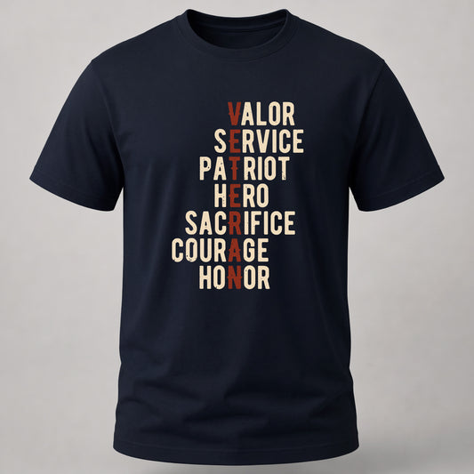 Veteran Letters Navy Blue