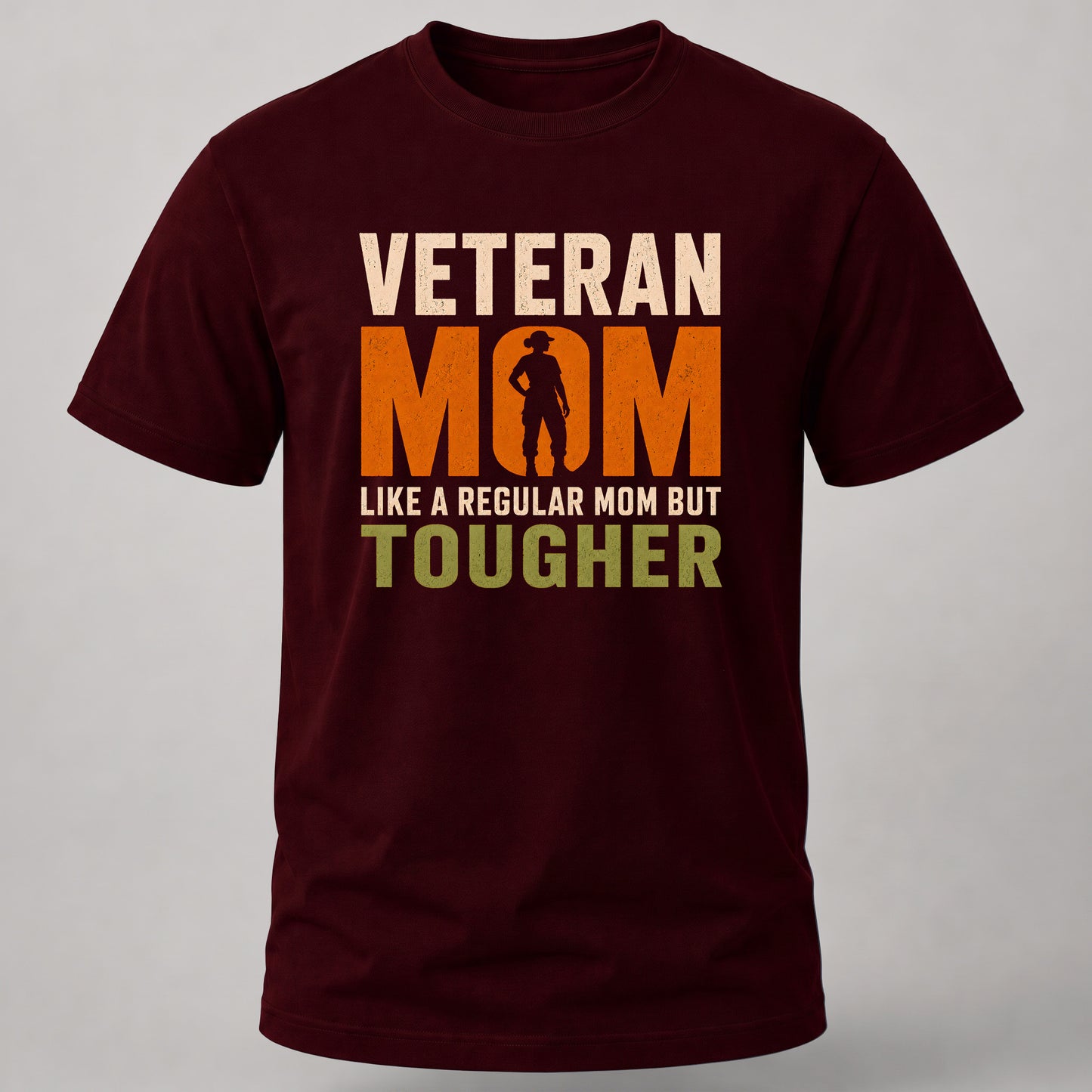 Veteran Mom T-shirt Maroon