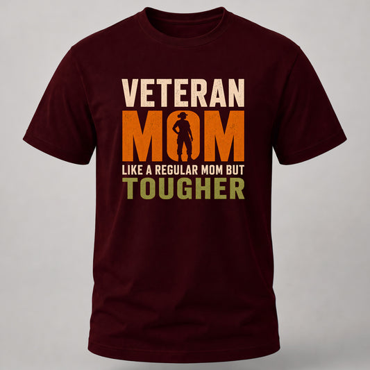 Veteran Mom T-shirt Maroon