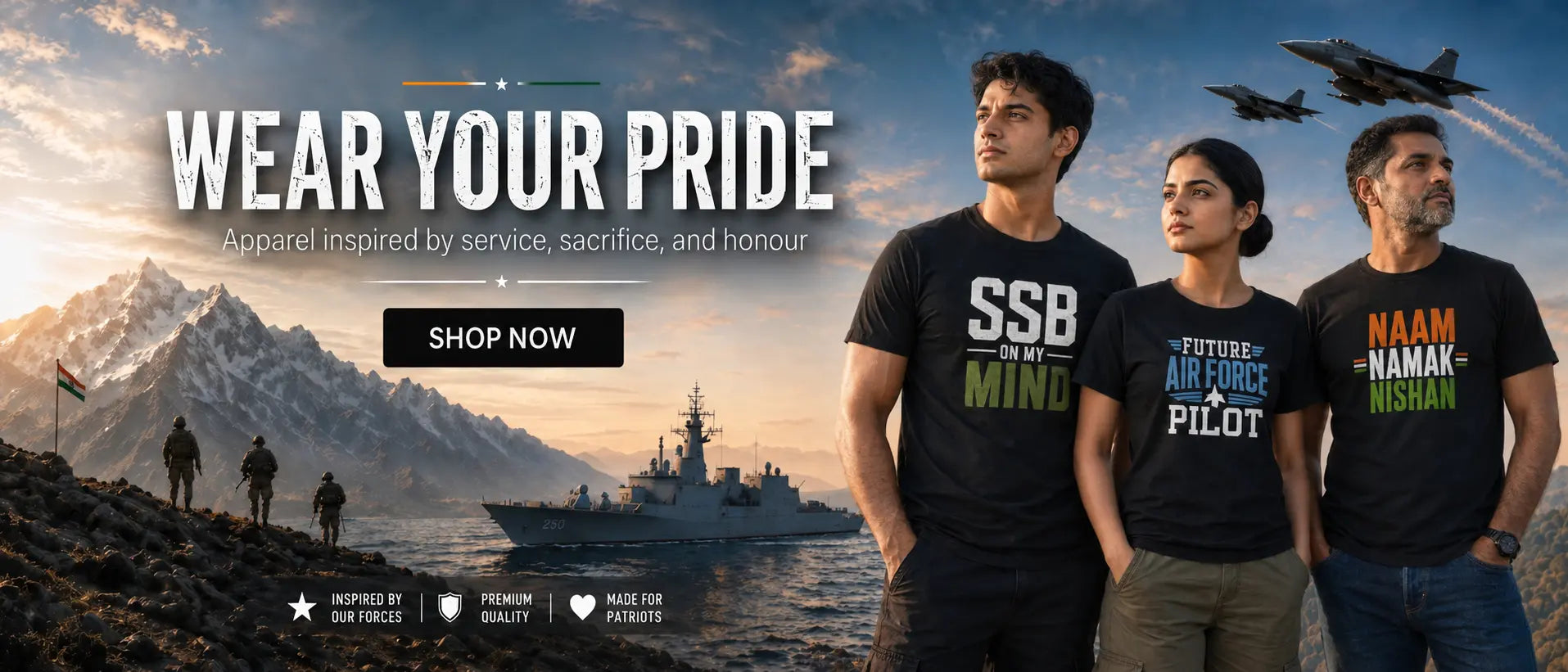 banner image of steel salute, an Indian military apparel store