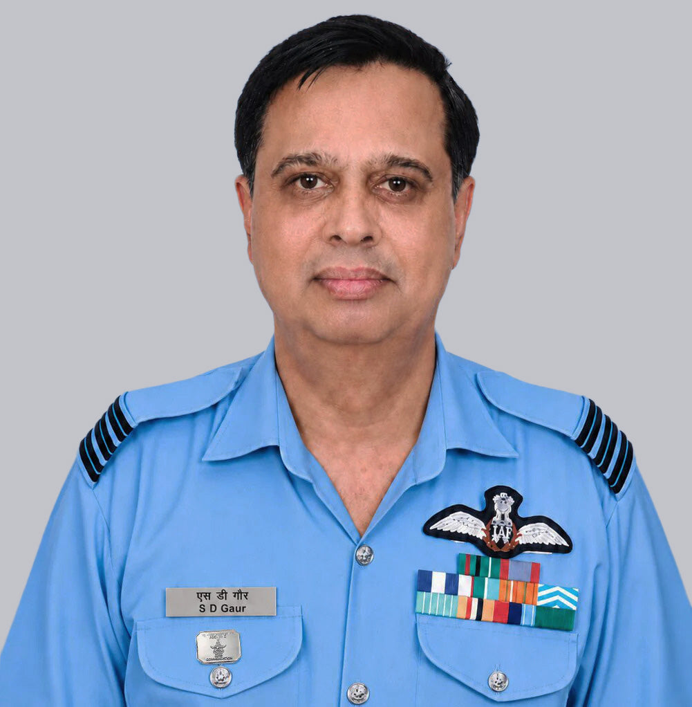 A profile picture of Wing Commander Sharad Dominic Gaur in uniform, an Indian Air Force veteran and founder of Steel Salute